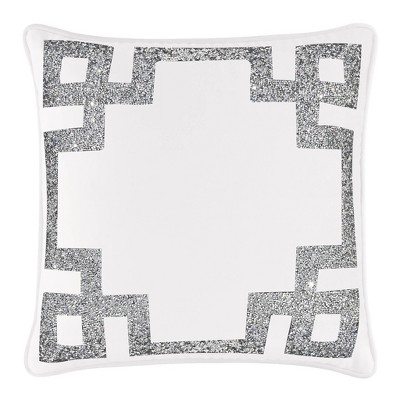 16"x16" Luminous Greek Key Border Square Throw Pillow - Sparkles Home