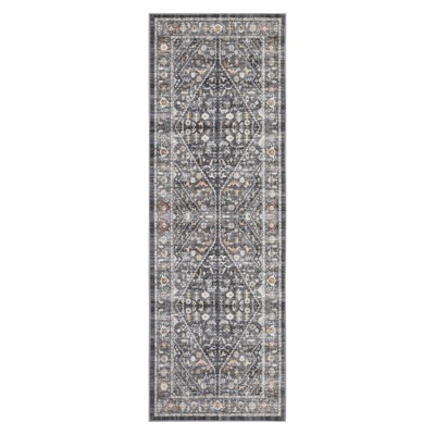 Area Rugs for Living Room - Machine Washable Vintage Rug, Non-Slip Low Pile, Rubber Backing, Washable Carpet for Bedroom, Dining Room