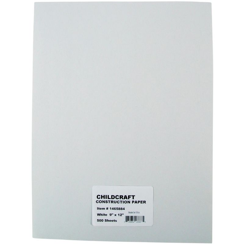 Childcraft Construction Paper, 9 x 12 Inches, White, 500 Sheets, 1 of 3