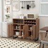 Tangkula Home Wine Bar Cabinet w/ 3 Doors & Adjustable Shelves 2-tier Wine Rack Sideboard - 3 of 4