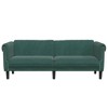 vidaXL 3-Seater Upholstered Settee - Dark Green Velvet Couch for Living Room/Lounge/Office, 79.9" Wide with Sturdy Wooden Legs - 3 of 4