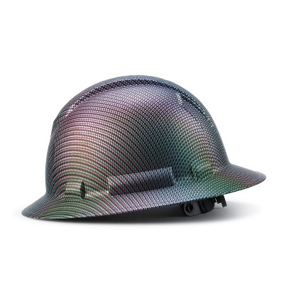 AcerPal 1CF3WH4M Full Brim Customized Ridgeline Hard Hat Construction Carbon Fiber Design Safety Helmet with 4 Point Suspension, Color Weave