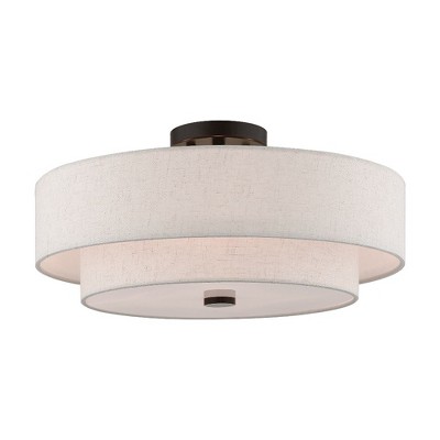 Livex Lighting Claremont 4 - Light Semi-Flush Mount in  English Bronze