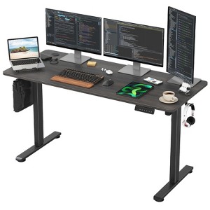 Sapphtopaz Electric Standing Desk with Memory Keys Adjustable Height Computer Desk with Steel Frame Office Desk for Home Office, Bedroom - 1 of 4
