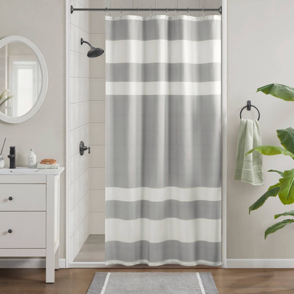 Madison Park 72&#34;x78&#34; Shower Curtain with 3M Treatment Gray