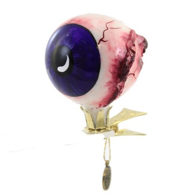 Blu Bom 3.0" Purple Eye Ball Ornament Bloodshot Halloween Clip On  -  Tree Ornaments