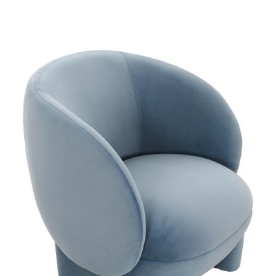 Blue Velvet Handcrafted Modern Accent Chair