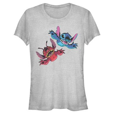 Lilo & Stitch Juniors Womens Blue Alien and Leroy Pose Short