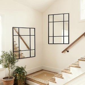 Wooakway Black/Gold Decorative Wall Mirror Bathroom/Vanity Mirror Overmantel Mirror for Living Room Bedroom Entryway - 1 of 4