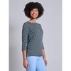 Jones New York 3/4 Sleeve Square Neck Blouse - 2 of 3