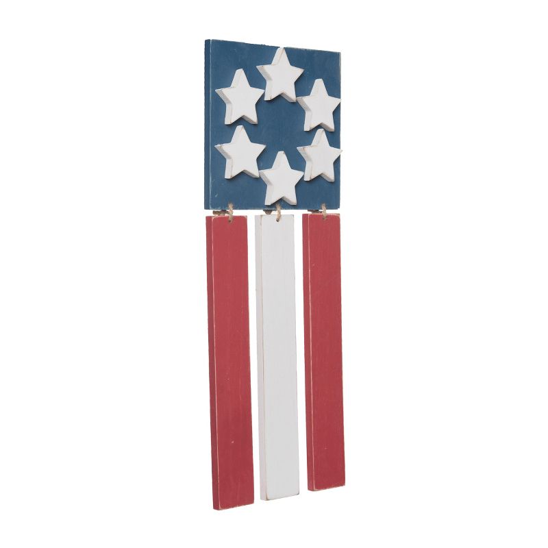 Transpac Wood 16.46 in. Multicolor Patriotic Hanging Layered Vertical Flag Decor, 2 of 6