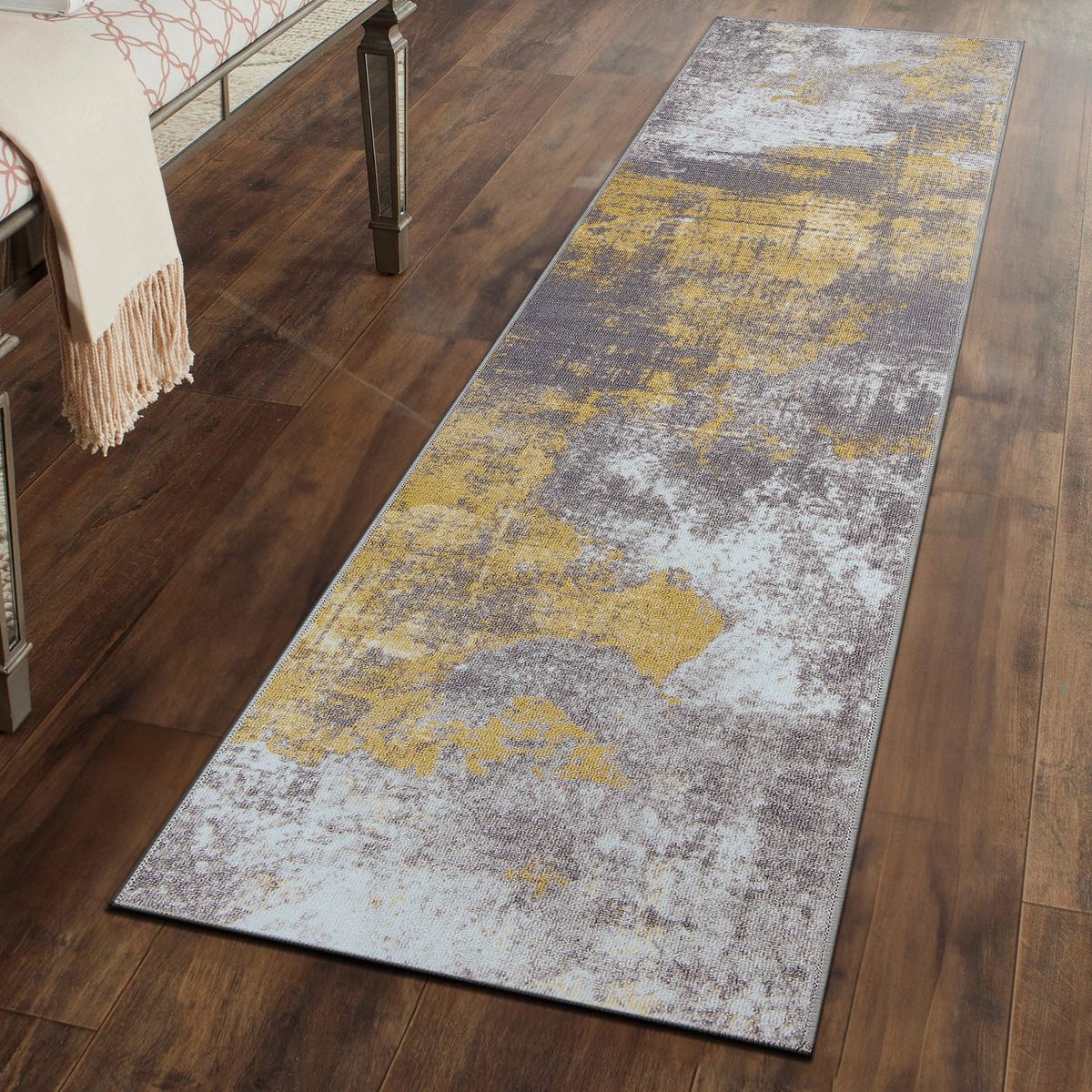 World Rug Gallery Contemporary Distressed Abstract Non Slip Area Rug: Stain & Fade-Resistant, Low Loop Pile - thumbnail 7