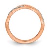 Black Bow Jewelry 2mm 14k Rose Gold 1/15 Ctw Diamond Stackable Twist Band - 2 of 4