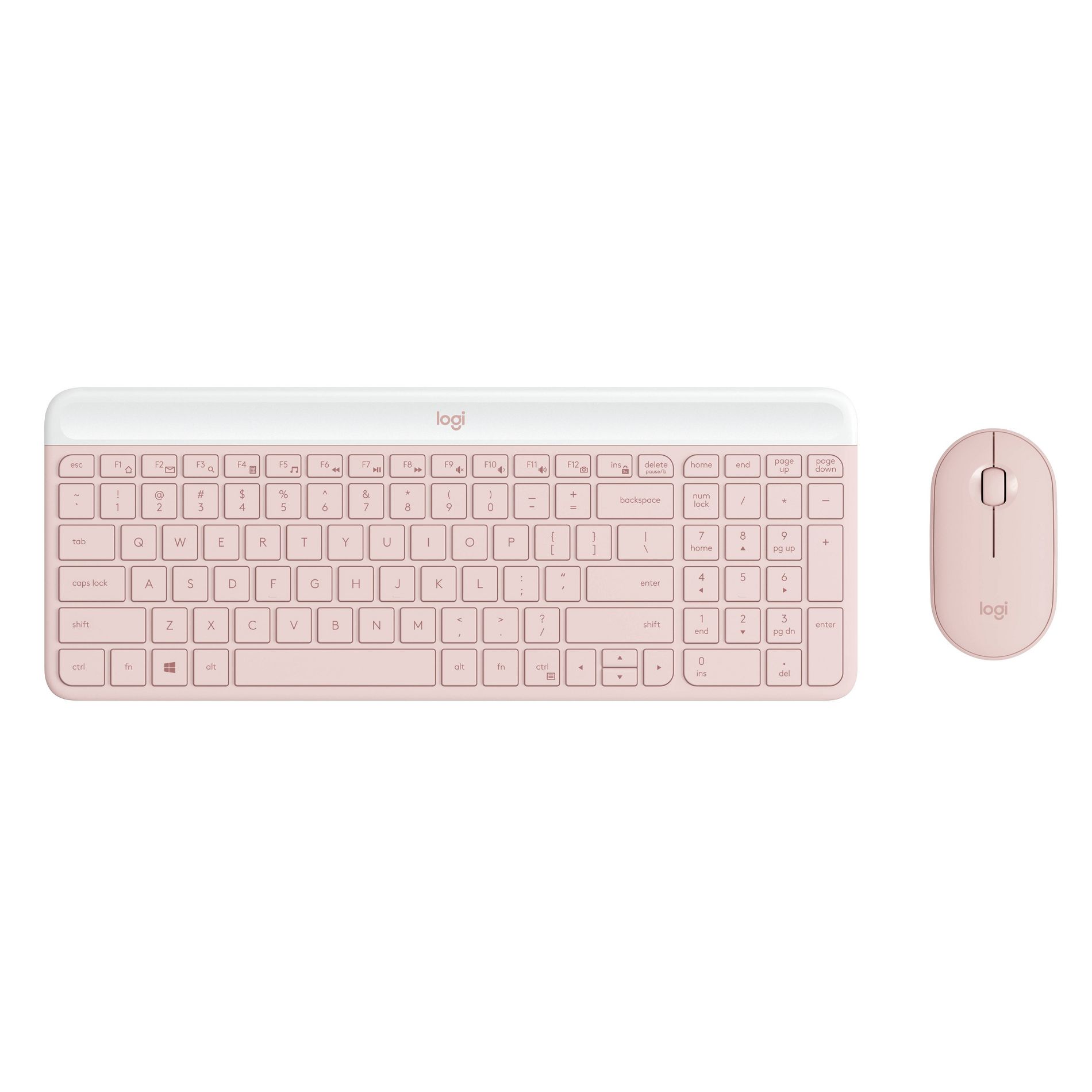 Logitech MK470 Keyboard - Pink: USB-A Low-Profile Full-Size Keyboard & Mouse Combo