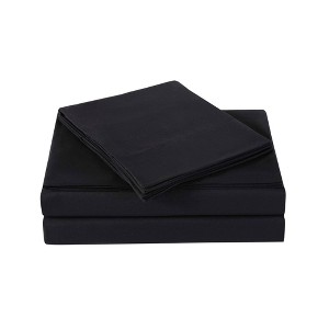 Twin Microfiber Everyday Solid Sheet Set Black - Truly Soft