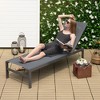 Tangkula Patio Chaise Lounge Outdoor Adjustable Lounge Chair W/ 6-Position Backrest Grey - image 2 of 4