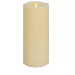 Luminara - Ivory Flameless Candle Grand Pillar - Melted Top Unscented - 6.2" x 15.0"