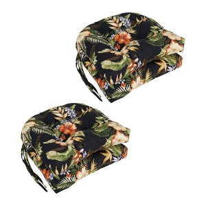 Blazing Needles, 16-inch Spun Polyester Patterned Outdoor U-shaped Tufted Chair Cushions (Set of 4) - 1 of 2