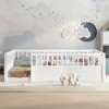 KWPZQEB Twin Size Montessori Toddler Floor Bed for Girls and Boys, Wood Bed Frame with Removable Safety Guardrails & Wood Slats - 2 of 4