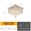 Ludomide Crystal Chandeliers Modern Square Flush Mount Ceiling Light Fixture 4-Light Flush Mount Raindrop Chandelier for Dining Room Closet - 2 of 4