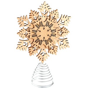 The Lakeside Collection Winter Woodland Holiday Tree Decorations - Snowflake Tree Topper - 1 of 4