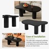 Lyngins 39.4" Cream Coffee Table with Petal-Shaped Circular Top & Sturdy Chunky Legs, Minimalist Irregular Tea Table with Sleek Round Edges - 3 of 4