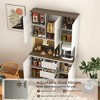 CENGHU Kitchen Pantry Cabinet with Charging Station,Freestanding Kitchen Hutch with Microwave Stand, for Kitchen,Living Room,Dinning Room - 3 of 4