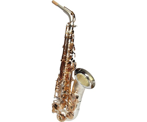 Sax Dakota SDA-XL-110 Professional Alto Saxophone Gold Plated Keys Satin Silver