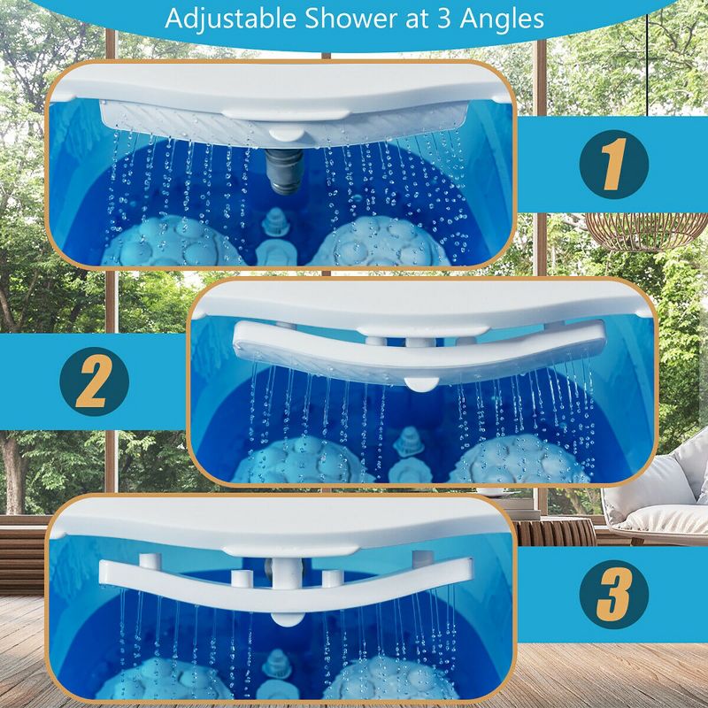 Costway Portable Foot Spa Bath Motorized Massager Electric Feet Salon Tub with Shower Blue & White/Blue/Coffee/Gray, 4 of 11