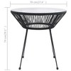 vidaXL Patio Dining Table Black 27.6 in.x29.1 in. Rattan and Glass - 4 of 4