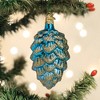 Old World Christmas Glass Blown Ornament for Christmas Tree, Ponderosa Pine Cone Blue - 3 of 3