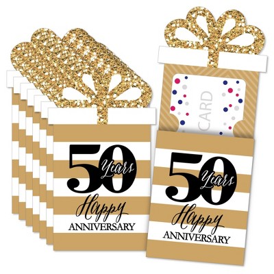 Big Dot of Happiness We Still Do - 50th Wedding Anniversary - Anniversary Party Money and Gift Card Sleeves - Nifty Gifty Card Holders - Set of 8