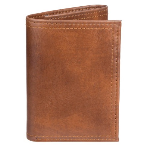 Vintage Fossil Men's Tri Fold Dark Brown Leather Wallet 