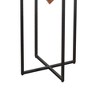 The Urban Port 30" Pyramid Shape Wooden Side Table with Cross Metal Base Brown/Black - image 4 of 4