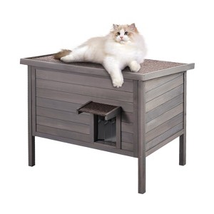VEVOR Outdoor Cat House Weatherproof, Feral Cat Shelter for Multiple Cats, Outdoor Wooden Cat Rabbit House with All-Round Foam Insulated - 1 of 4