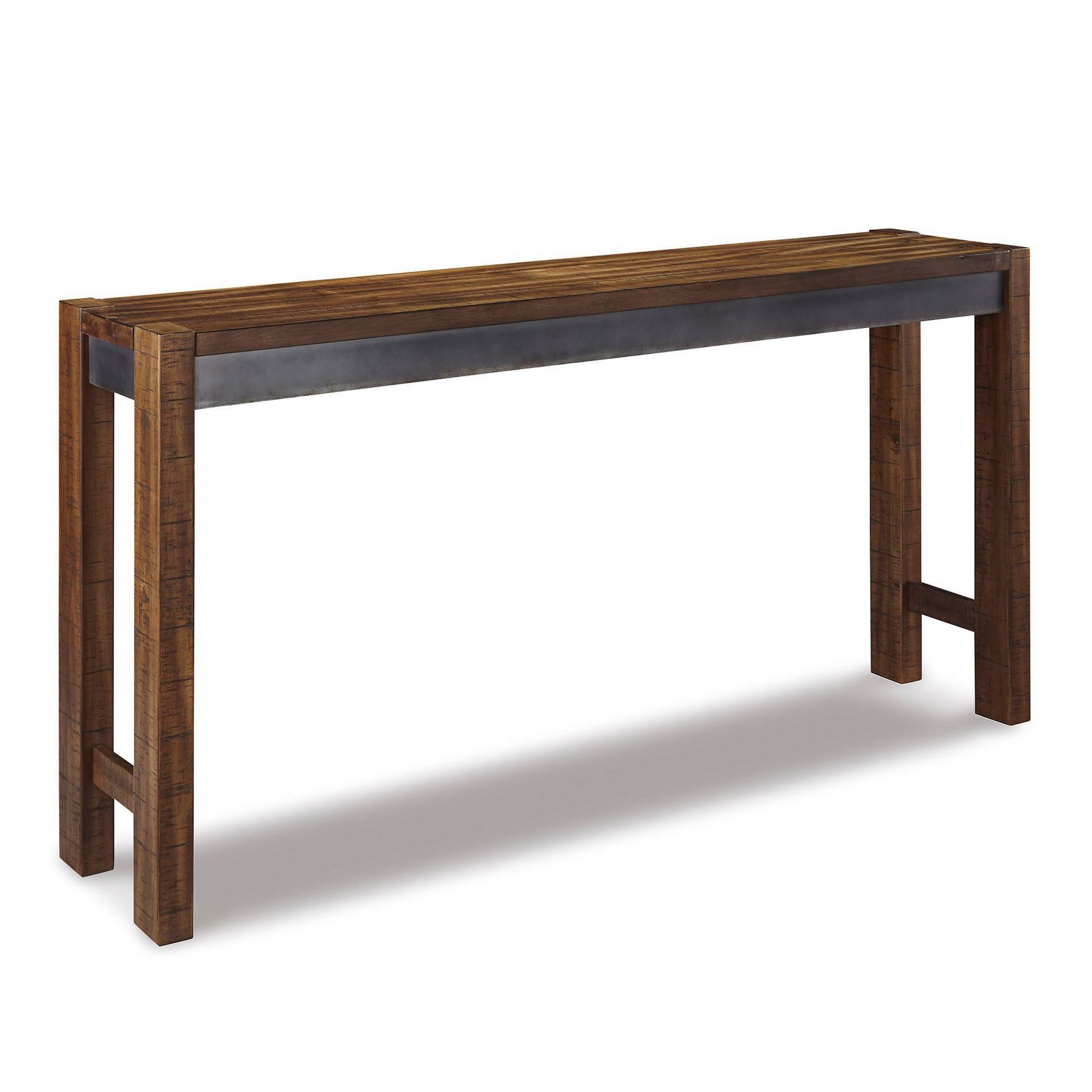 Torjin Counter Height Dining Room Table Brown - Signature Design by Ashley: Urban Industrial, Aged Gunmetal, 3-Seater
