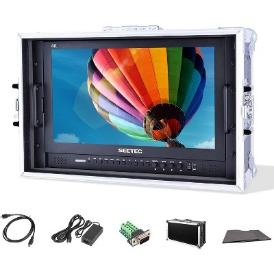 SEETEC 17.3 Inch Video Production Monitor 4K Broadcast Monitor Ultra UHD 1920x1080 LCD Screen 16:9 Carry-on Alu Housing with SDI HDMI YPbPr DVI AV