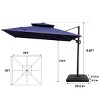 Pellebant 10.5FT Square Double Top Cantilever Umbrella Set Outdoor 360° Rotation 6 Heights Adjustable Offset Umbrella with Base - 2 of 4