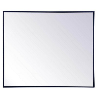 Elegant Blue Silver Rectangular Wall Mirror 30" x 36"