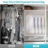 5 Pack Garment Bag for Hanging Clothes Dustproof Waterproof Hanging Clothes Storage Bag Clear Transparent Suits Cover for Sweater Jacket Coat Dress - 3 of 4