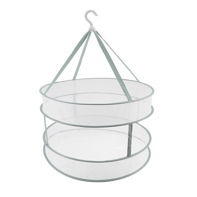 Unique Bargains Folding Durable Double Layer Clothes Drying Basket 1 Pc