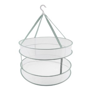 Unique Bargains Folding Durable Double Layer Clothes Drying Basket 1 Pc - 1 of 4