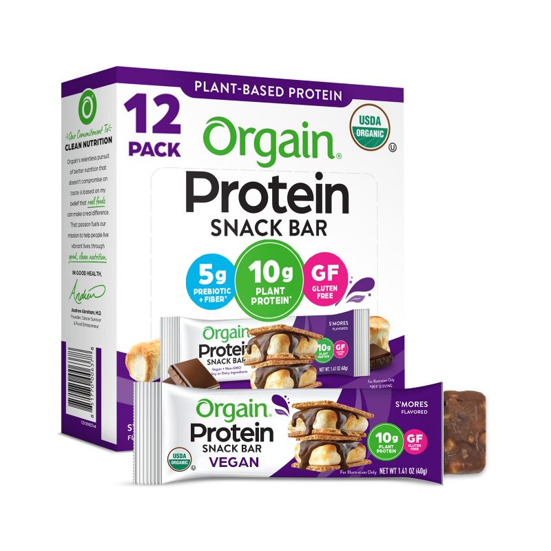 Orgain Organic Vegan Protein Bar - S&#39;mores - 12ct, 1 of 8