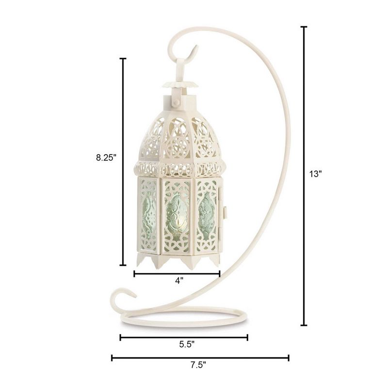 13&#34; Metal Fancy Outdoor Lantern with Stand White - Zingz &#38; Thingz, 3 of 8