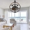 Bella Depot 15" Farmhouse Distressed Wood Globe Ceiling Fan 3-Speed Reversible Blades with Remote Control and Light Kit(Bulbs not Included) - 3 of 4
