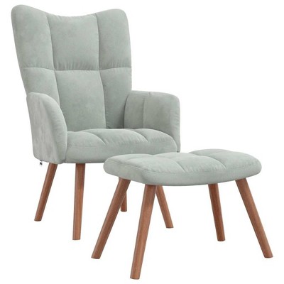 vidaXL Relaxing Chair - Light Gray With Footrest