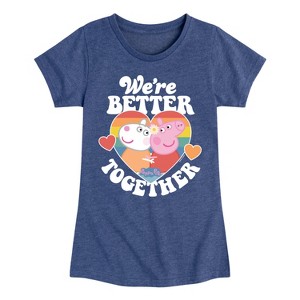 Girls' - Peppa Pig - Suzy Sheep Better Together Heart Fitted Short Sleeve Graphic T-Shirt - 1 of 4