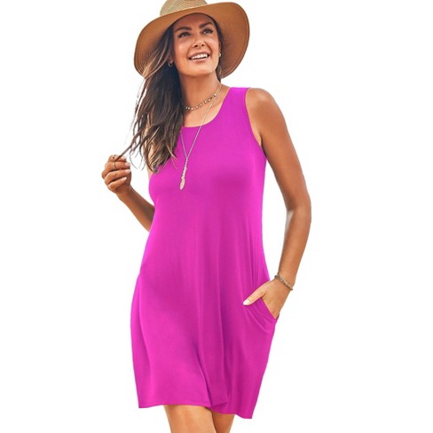 Swimsuits For All Women's Plus Size Jordan Pocket Cover Up Dress - 26/ ...