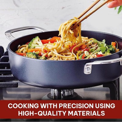 Alva Maestro 9.5" Gray Ceramic Nonstick Sauté Pan with Stainless Steel Lid