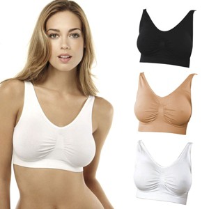 Comfortisse Bras - 3 Pack - White, Black, Nude - Small - 1 of 4